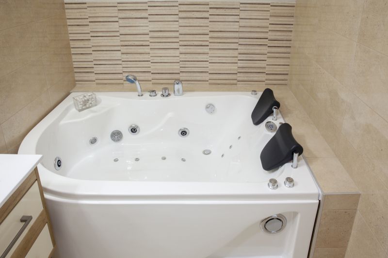 Luxury Bathtub with Built-In Features